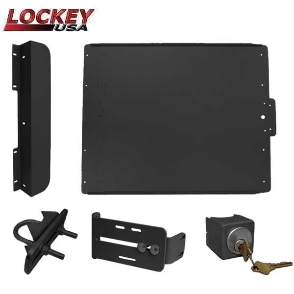 ED50B Edge Panic Shield Safety Kit In Black - Panic Shield, EDSB Strike Bracket, EDGB5 Key Cylinder
